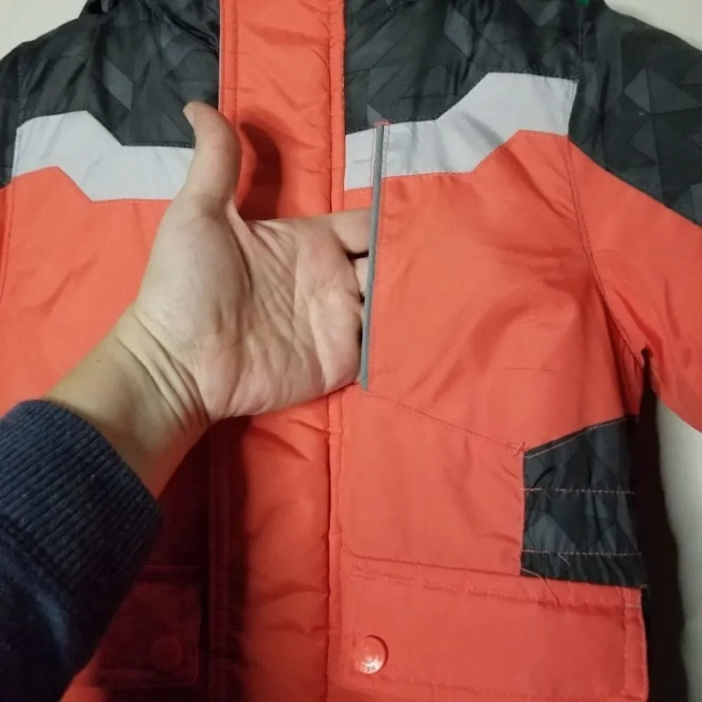 Kids coat coral color winter snow size 3T hooded warm